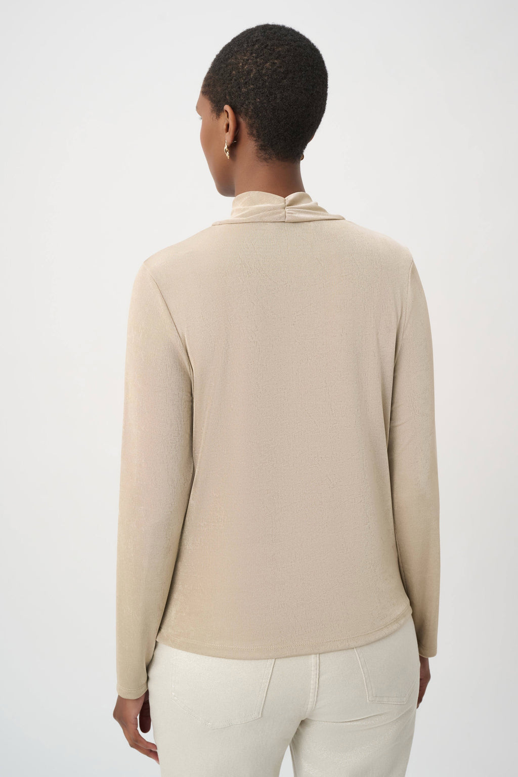Twisted Mock Neck Top in Fawn