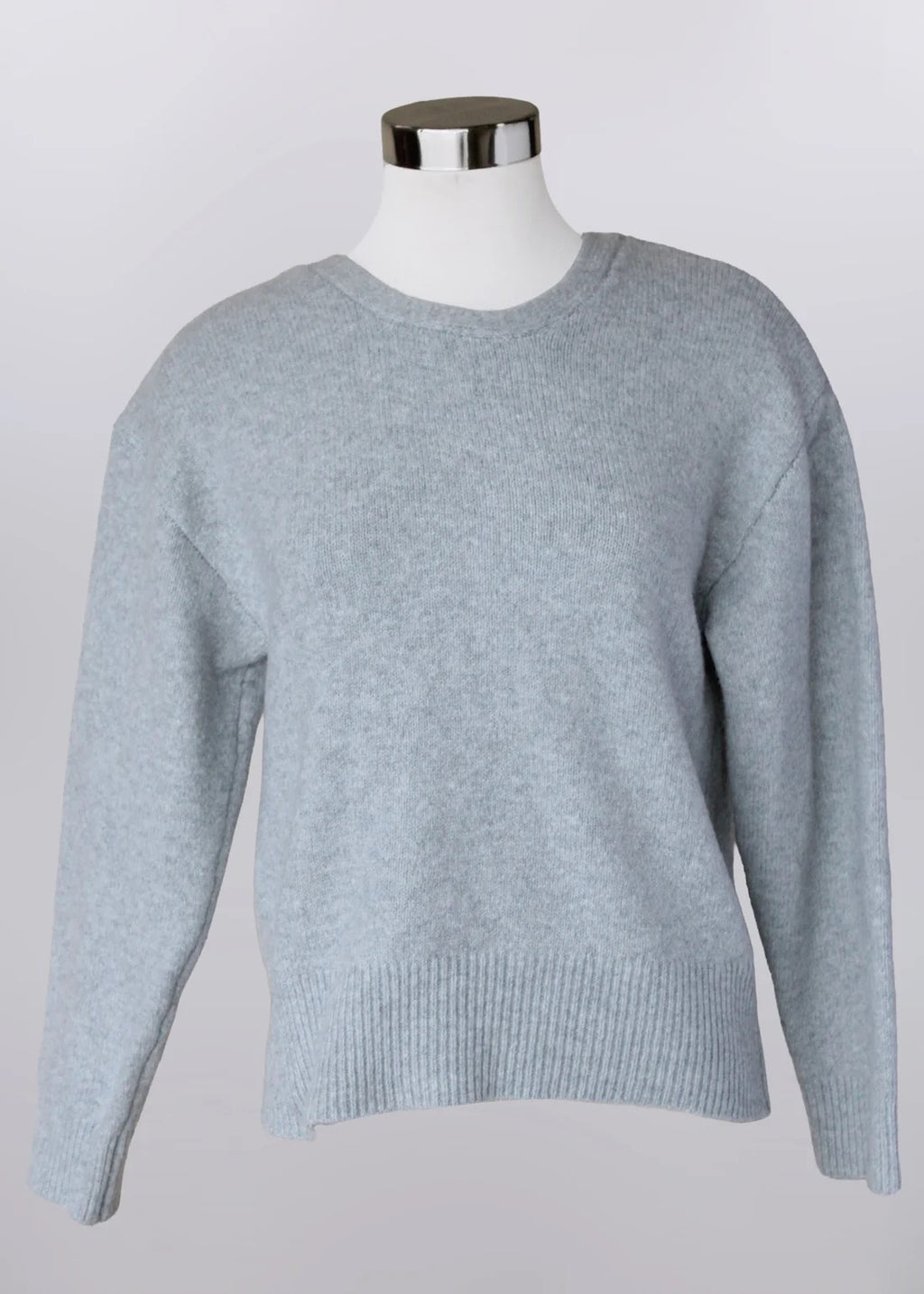 Gray pullover sweater with Bow Detail on Back