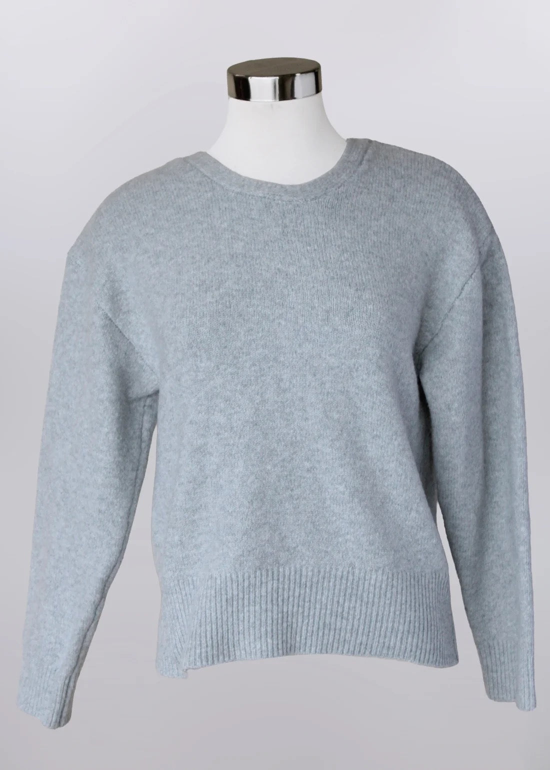 Gray pullover sweater with Bow Detail on Back