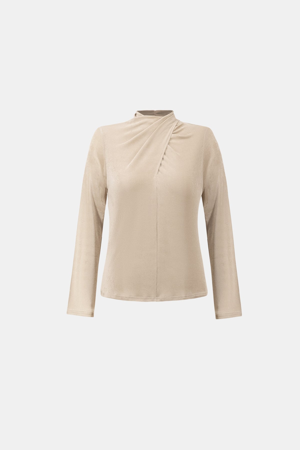 Twisted Mock Neck Top in Fawn