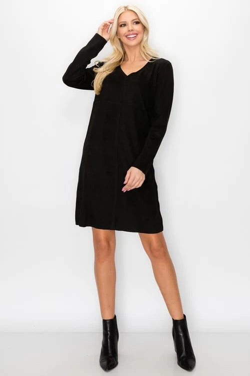 Aurora V Neck Dress in Black