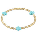 Xtends signature cross 3mm bracelet in turquoise