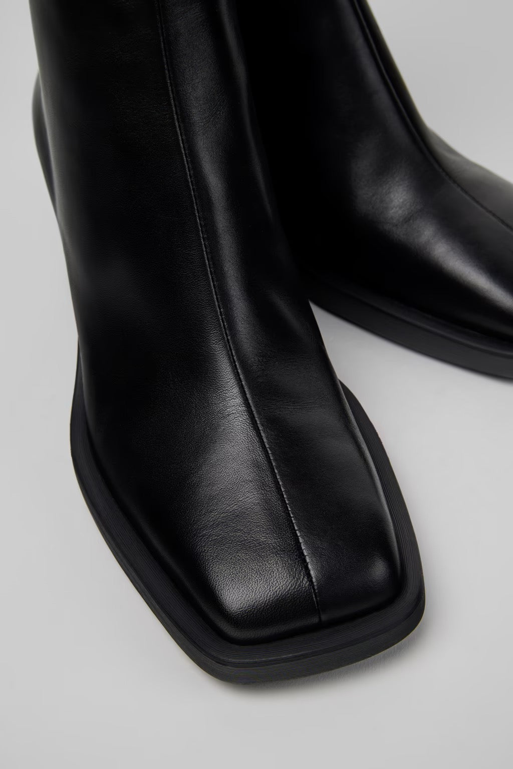 Louise Leather Wedge Boot in Black