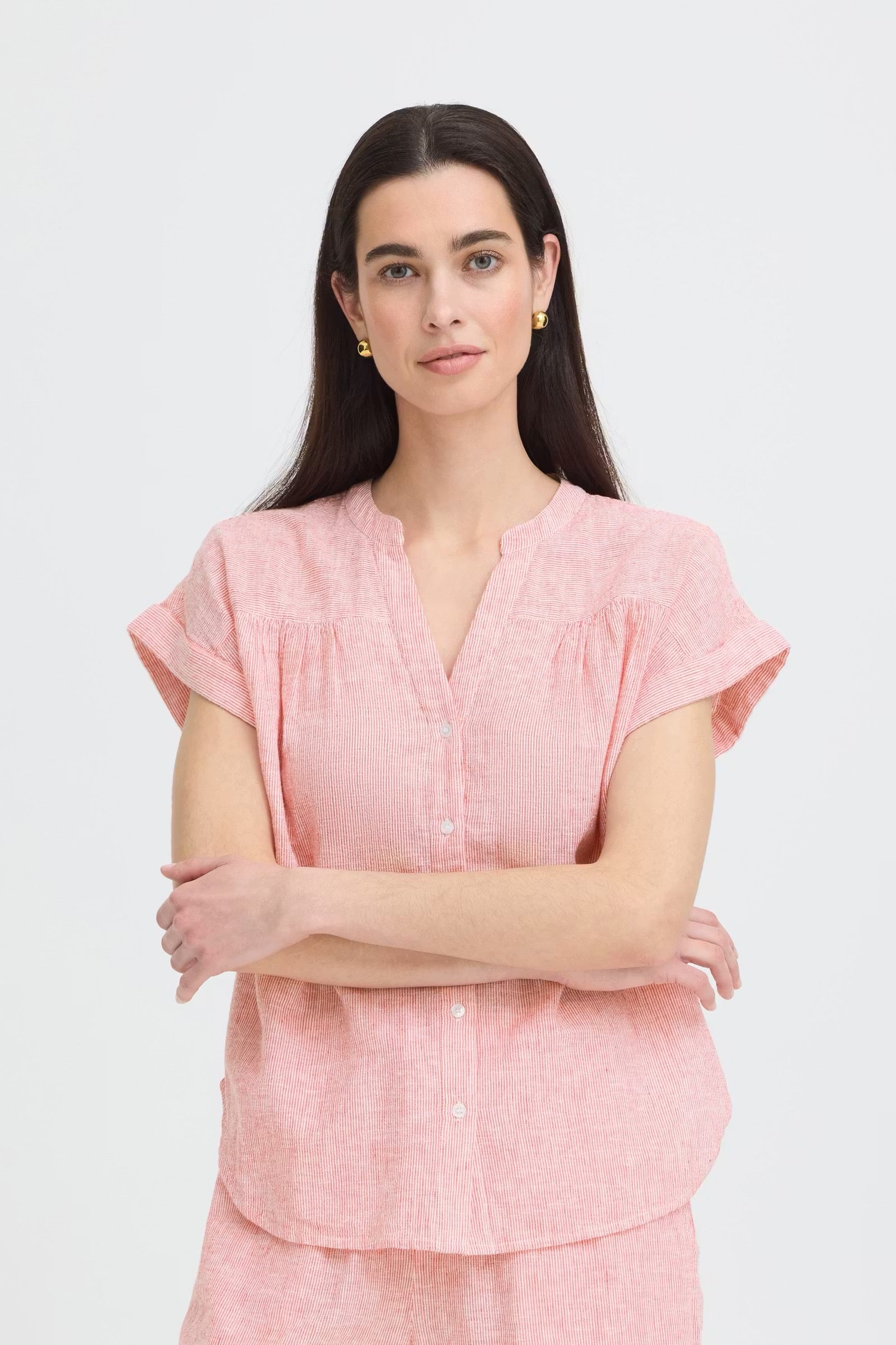 Byizola shirt in red stripe