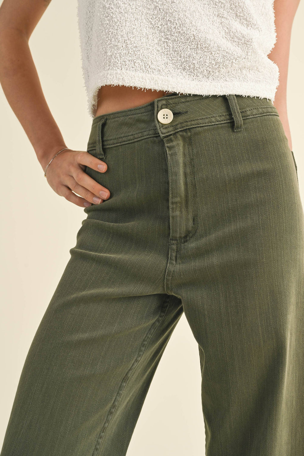 MMP623   STRAIGHT WIDE LEG DENIM PANTS