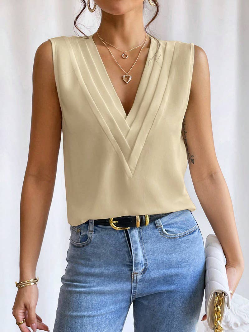Summer V-neck sleeveless tank top