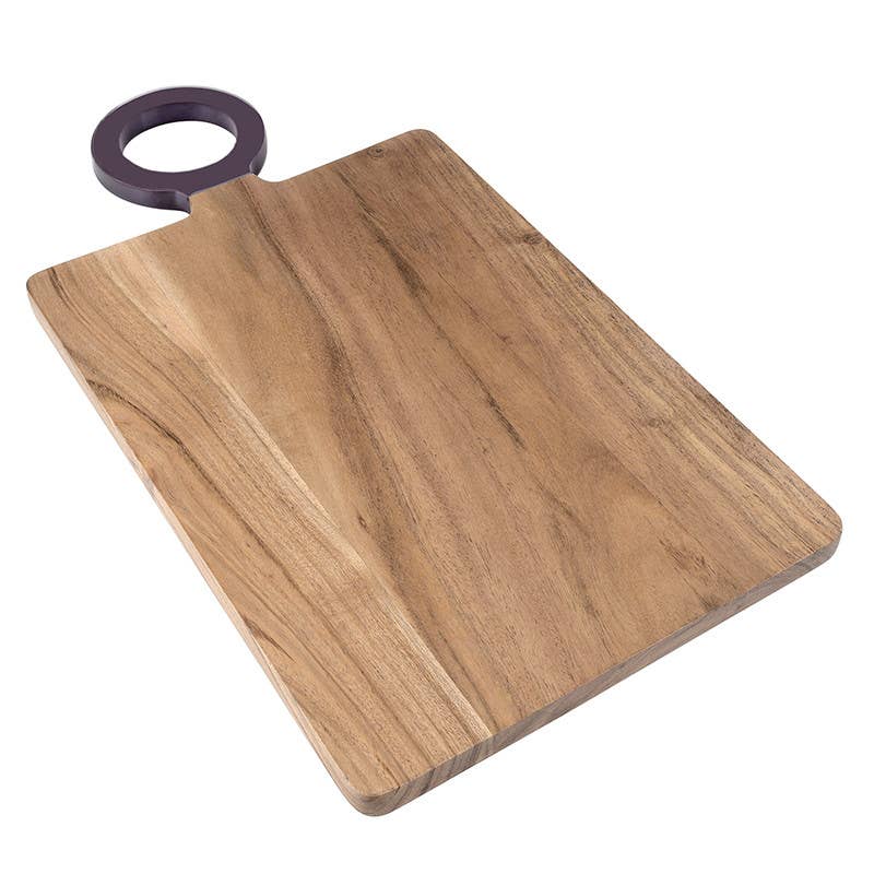 Wood Board with Enamel Handle - Large - Aubergine