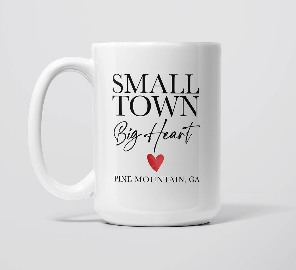 Small Town Big Heart Custom Hometown Mug