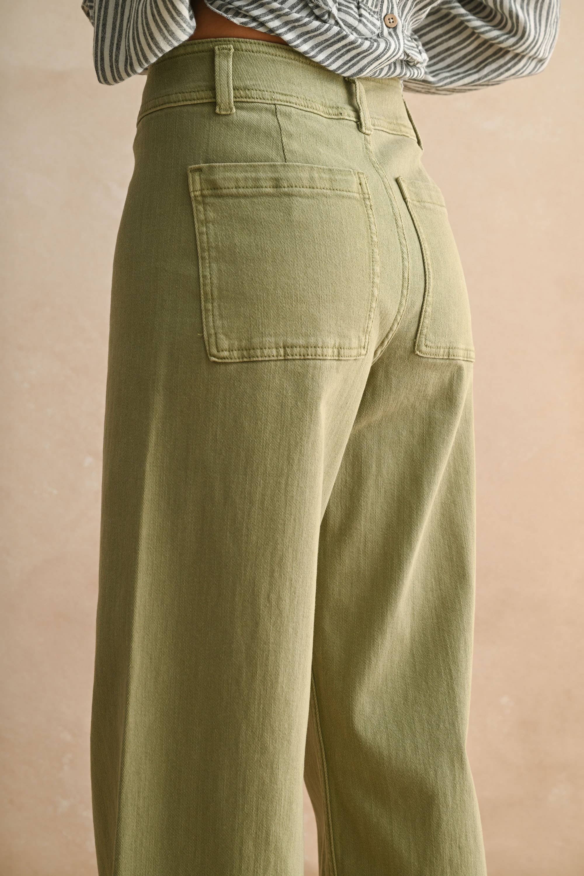 MMP623   STRAIGHT WIDE LEG DENIM PANTS