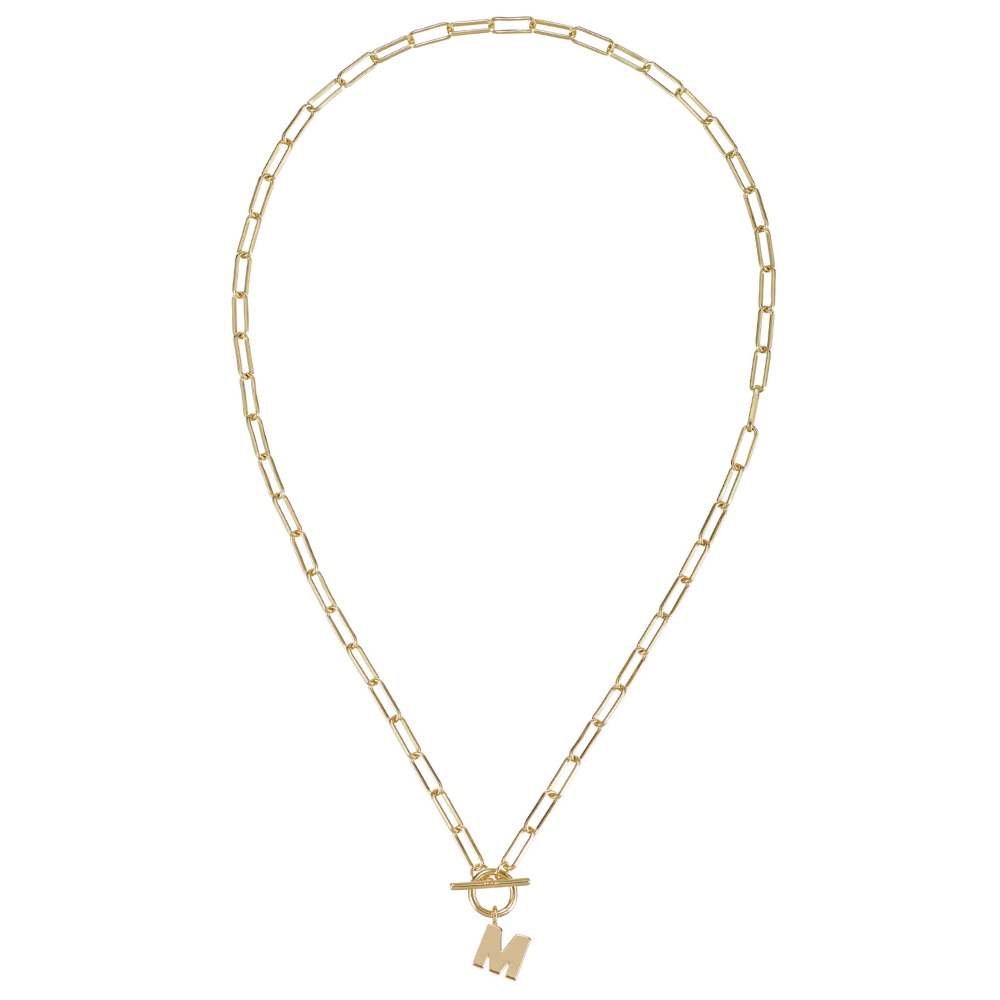 Toggle Initial Necklace in Gold - M