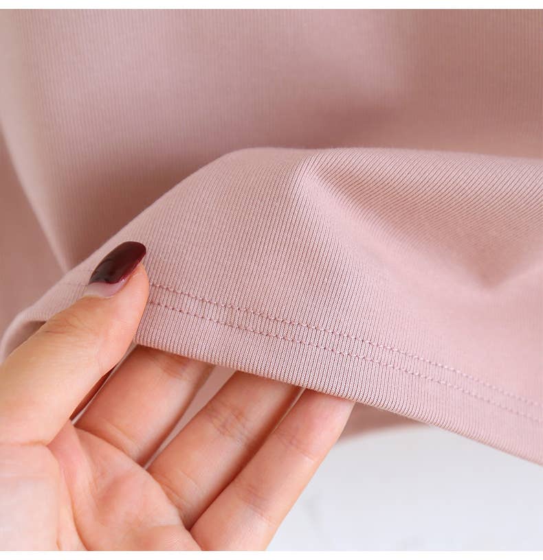Basic cotton blend sleeveless R-neck tee self bra tank top