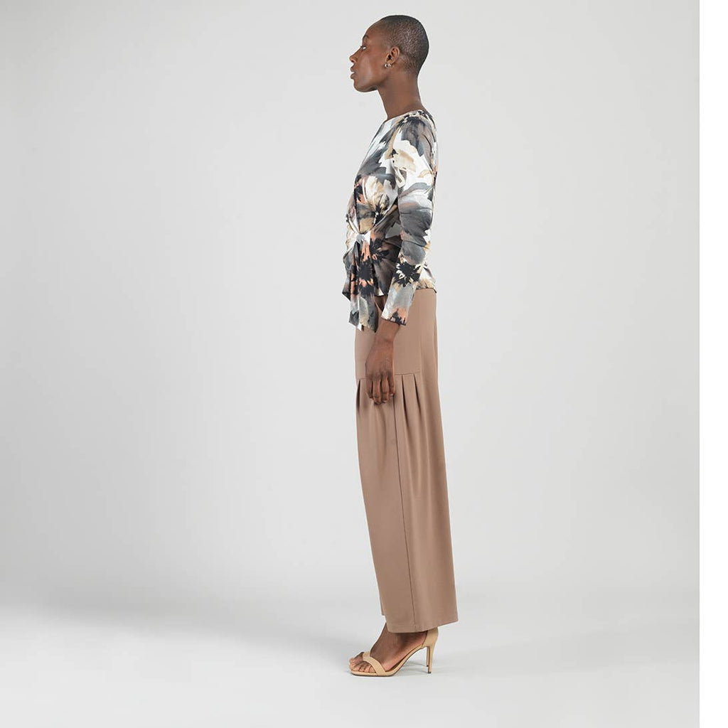 T12P12 - Gauze Knit - Side Tie Waist Top - Petal Whisper