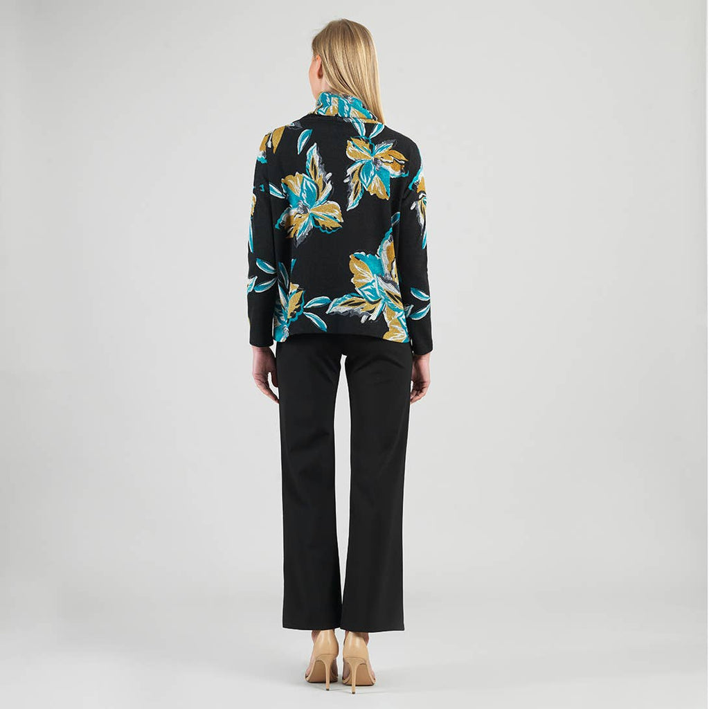 T92WP11 - Textured Tipped Hem Sweater Top - Butterfly Orchid