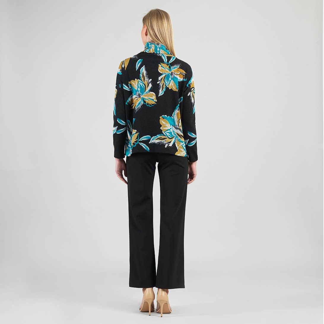 T92WP11 - Textured Tipped Hem Sweater Top - Butterfly Orchid