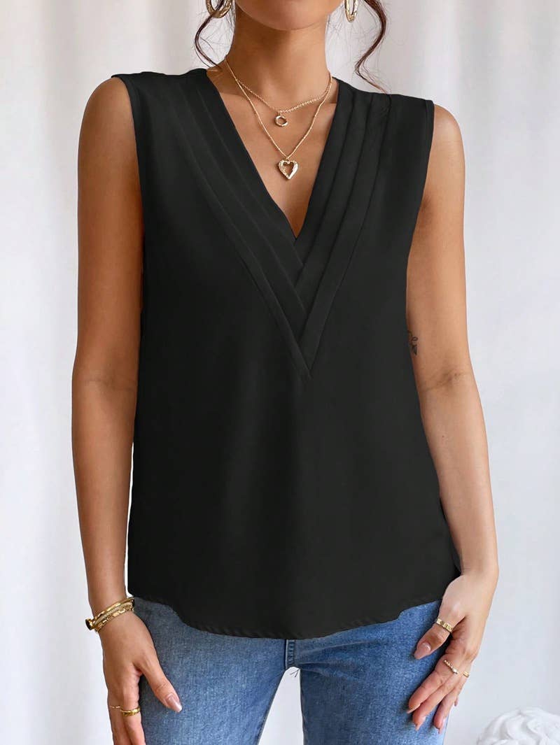 Summer V-neck sleeveless tank top