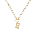 Toggle Initial Necklace in Gold - E