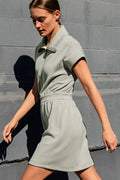 MODAL SCUBA LUXE HALF ZIP MINI DRESS