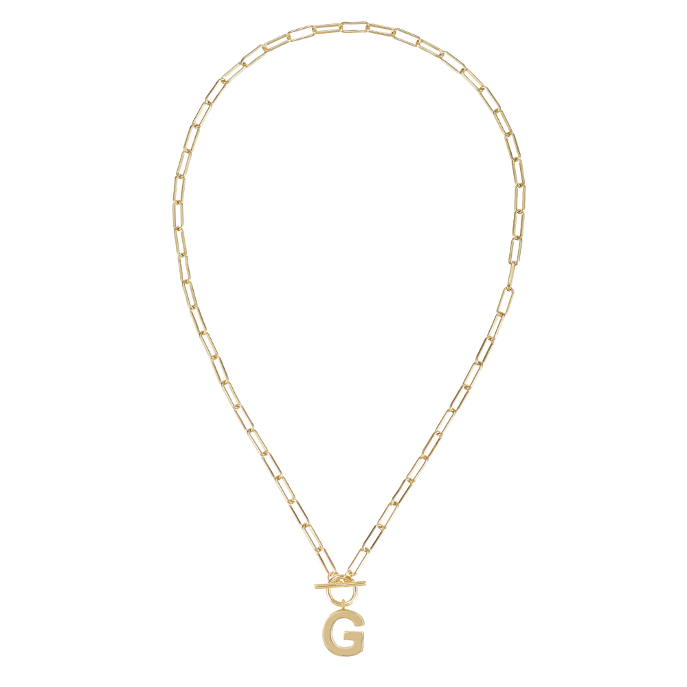 Toggle Initial Necklace in Gold - G
