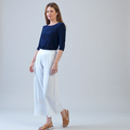 Cotton Pull On Ankle pant with Pleats