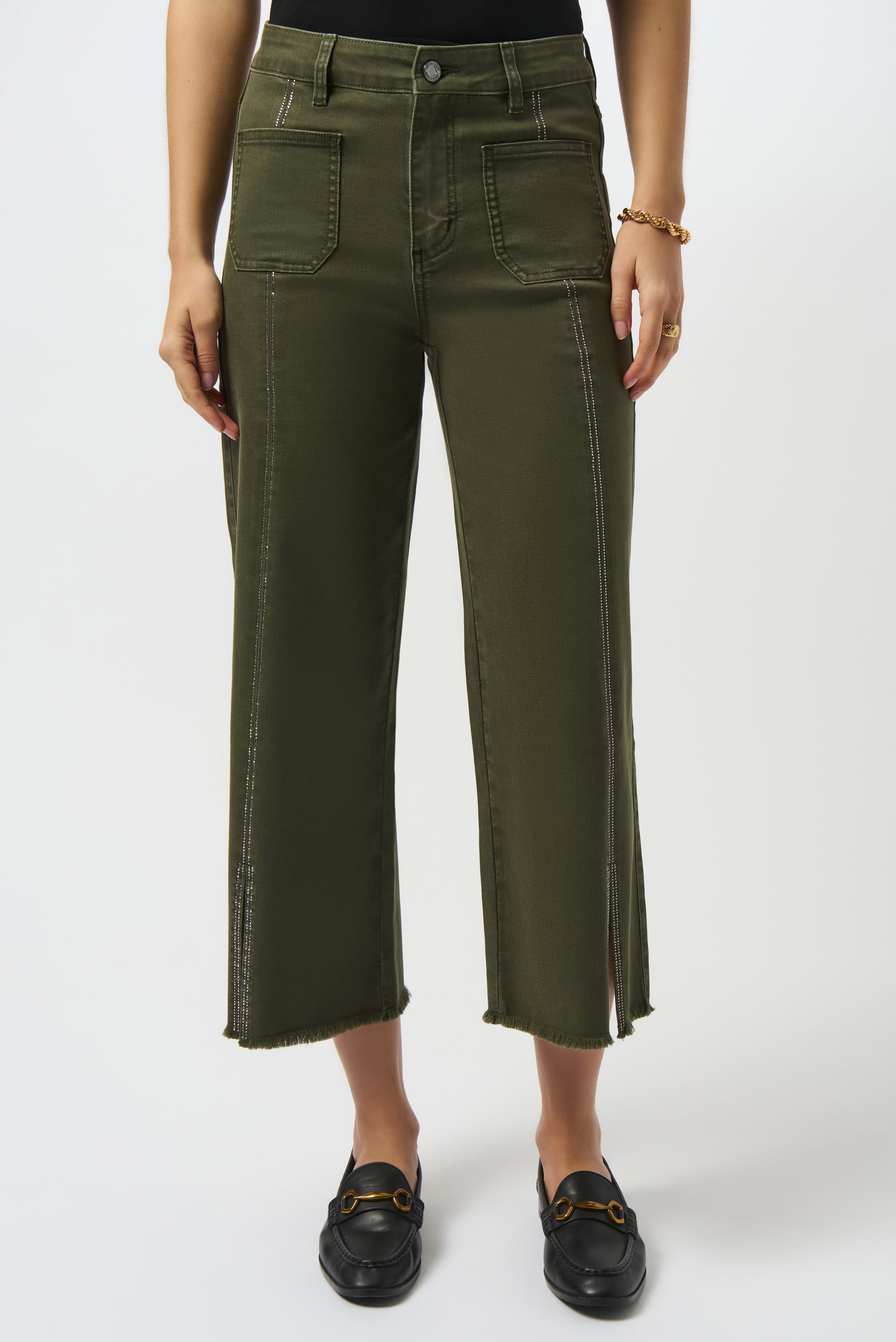 Claudia - Culotte Jeans with Embellished Front Seam
