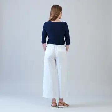 Cotton Pull On Ankle pant with Pleats
