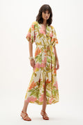 Woven Tropical Print Dress