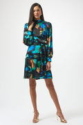 Satin Abstract Print Straight Dress