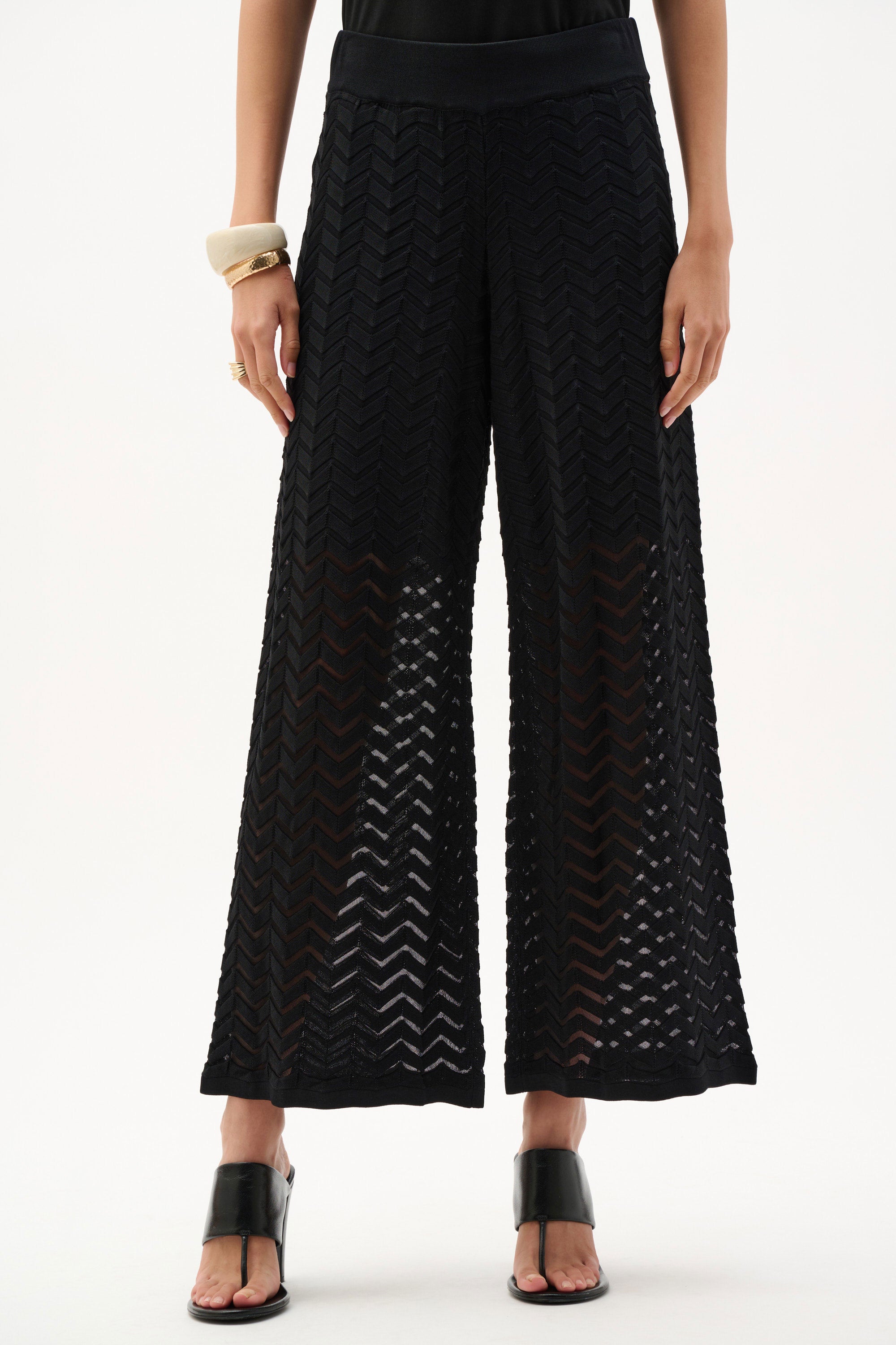 Viscose Knit Chevron Culotte Pants
