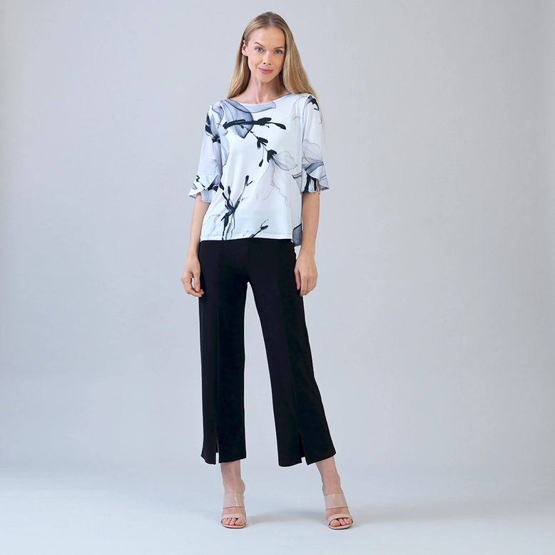 Floral Sketch Soft Knit Top