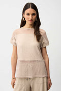 Seersucker Mesh Top