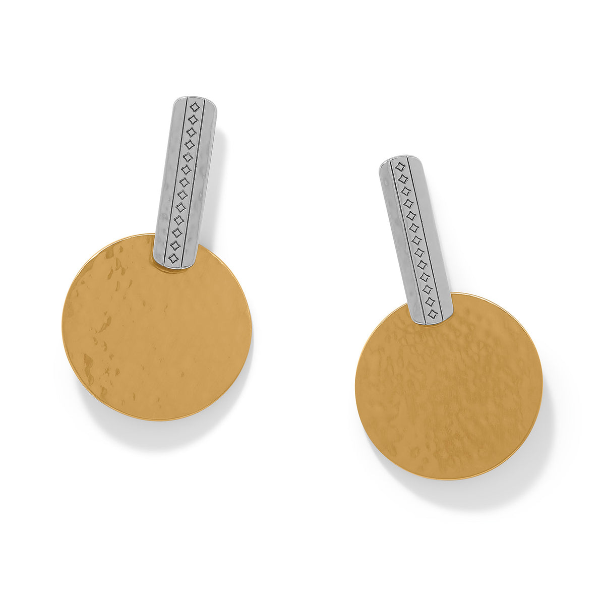 Palm Canyon Disc Two Tone Post Drop Earrings