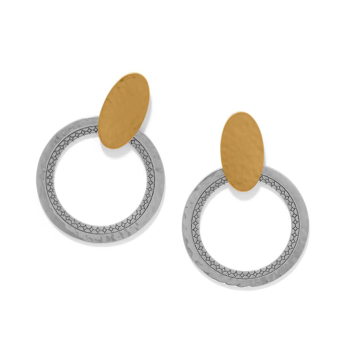 Palm Canyon Ring Two Tone Post Drop Earrings