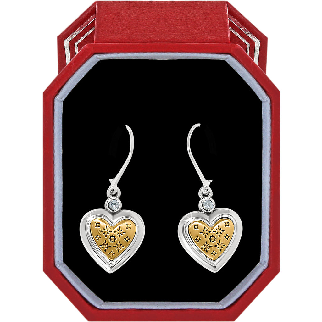 Mosaic Heart Two Tone Leverback Earrings Gift Set