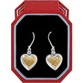 Mosaic Heart Two Tone Leverback Earrings Gift Set