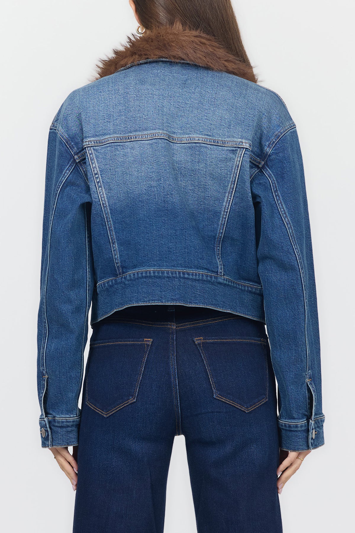 Arden Denim Jacket with Faux Fur Collar