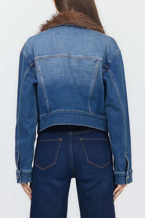 Arden Denim Jacket with Faux Fur Collar