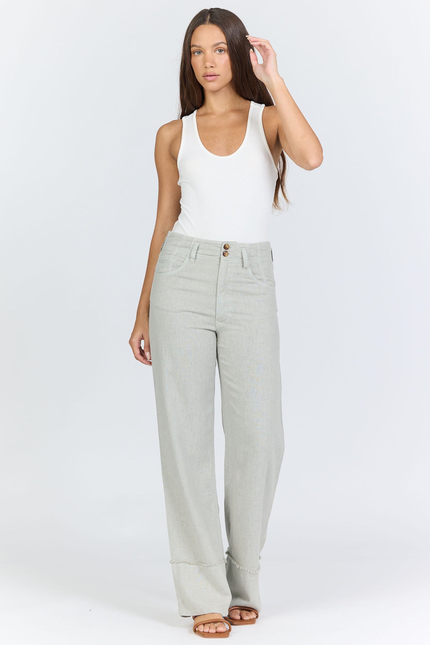 Holly Pants in Abbey Stone