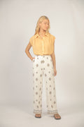 Linen Viscose Beige Aztec Pants