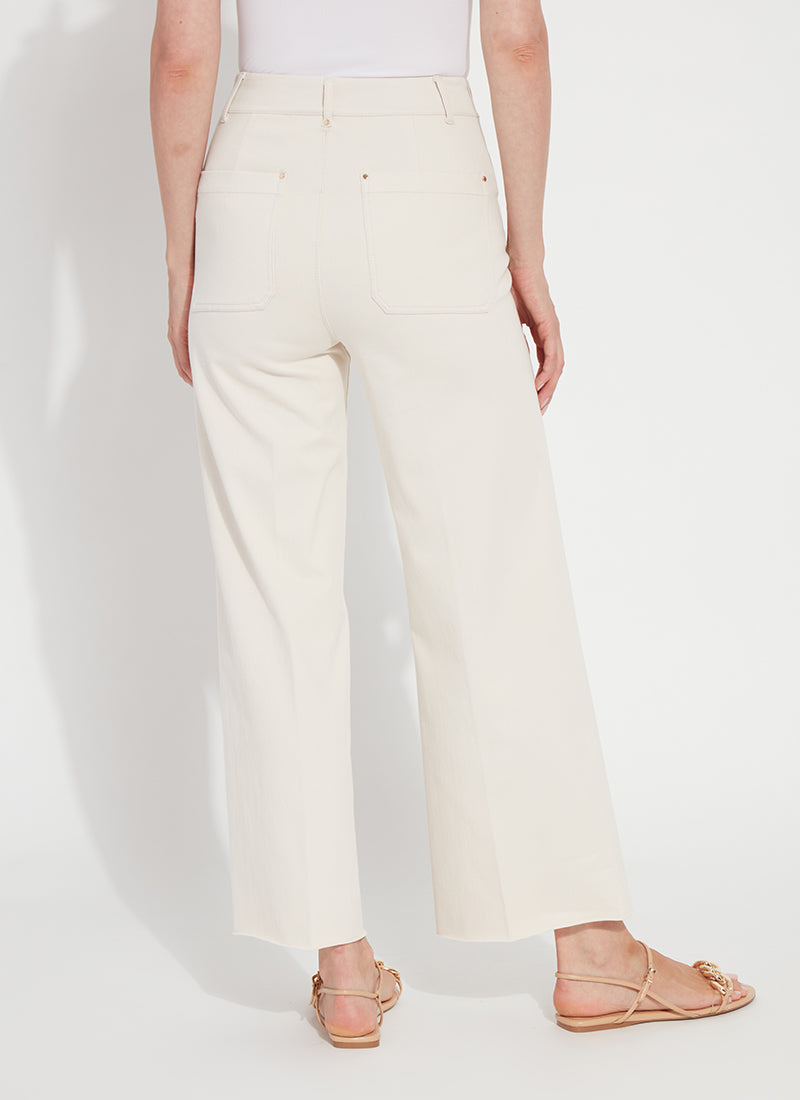 Erin hi-waist wide leg demin in Oat