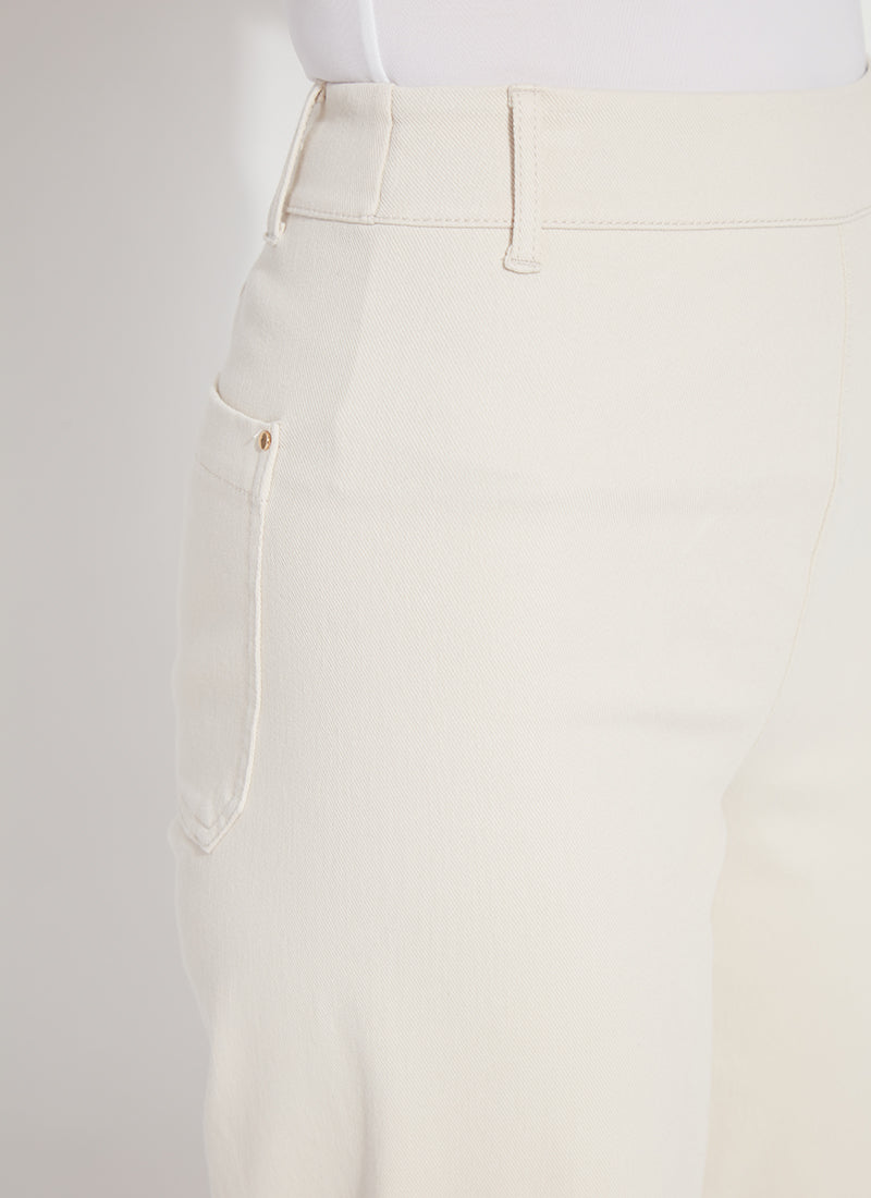 Erin hi-waist wide leg demin in Oat