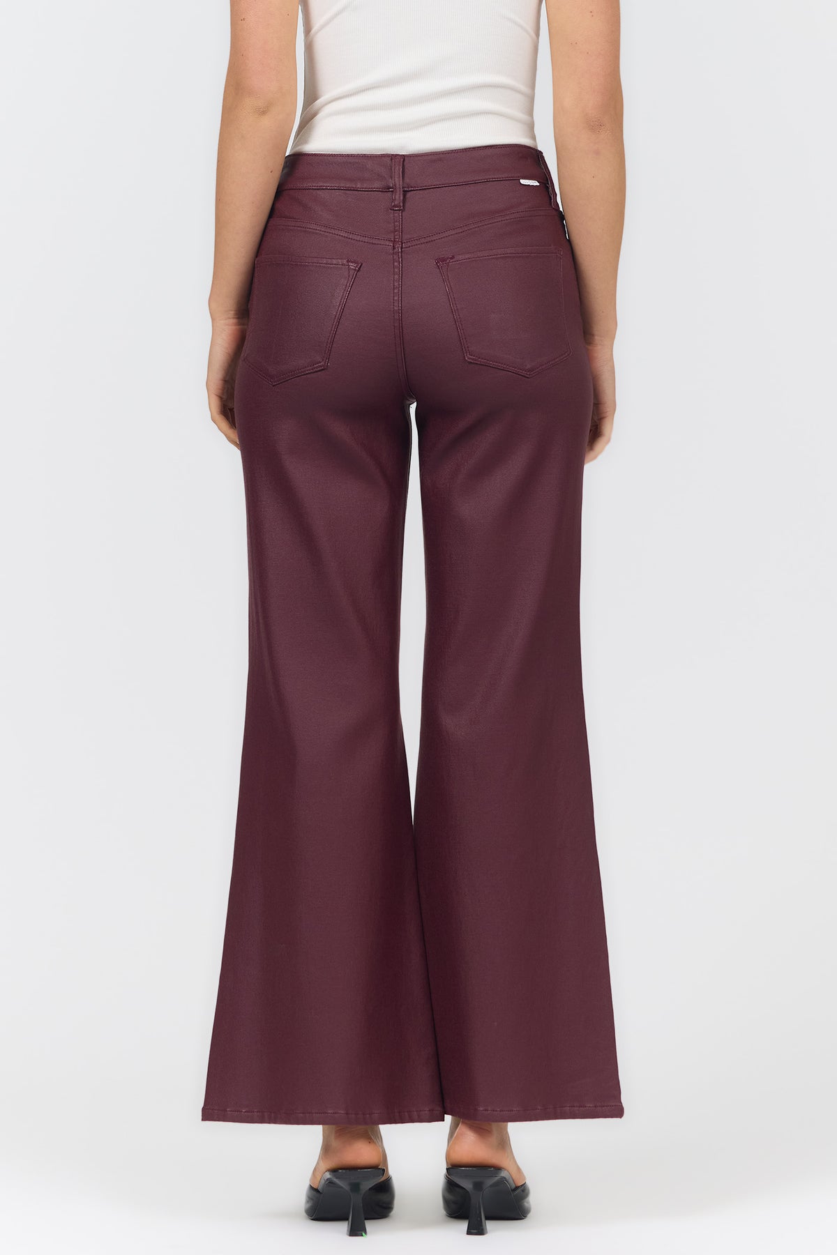 Fiona Faux Leather pant in Fig
