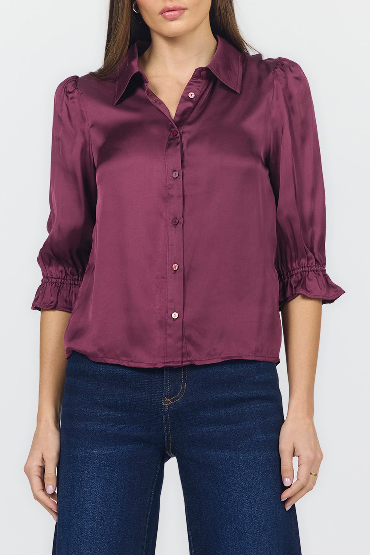 Amali Satin top in Fig