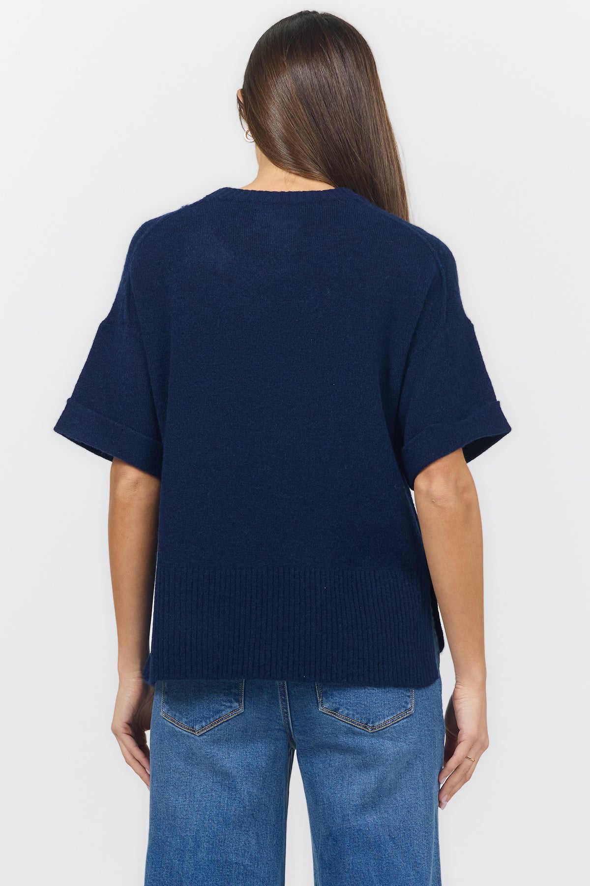 Catrina Sweater Top in Black Iris Navy