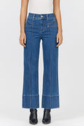 Holly Ankle Length Wide Leg Jeans in belby blue