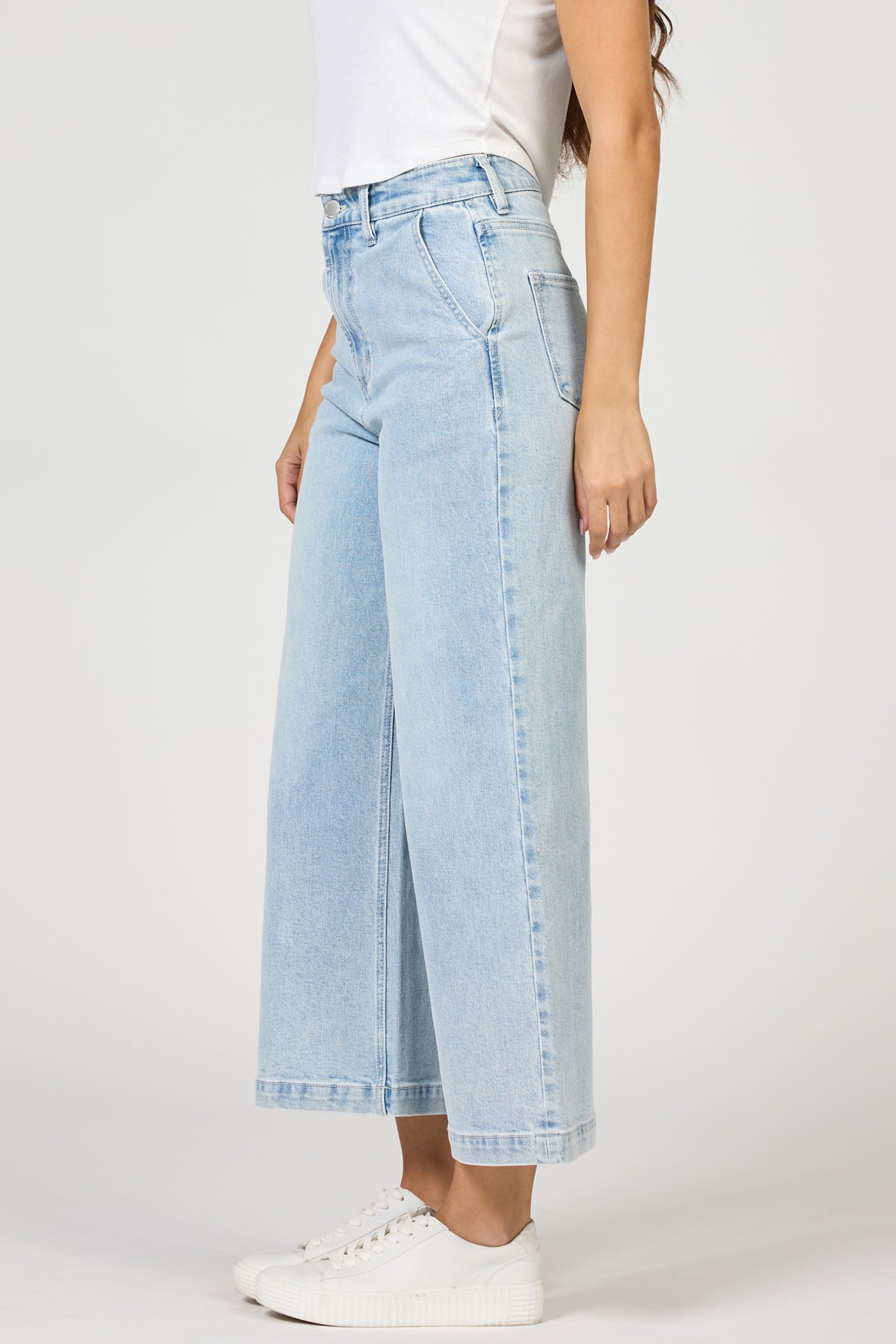 Audrey High Rise Ankle Light Denim Pants