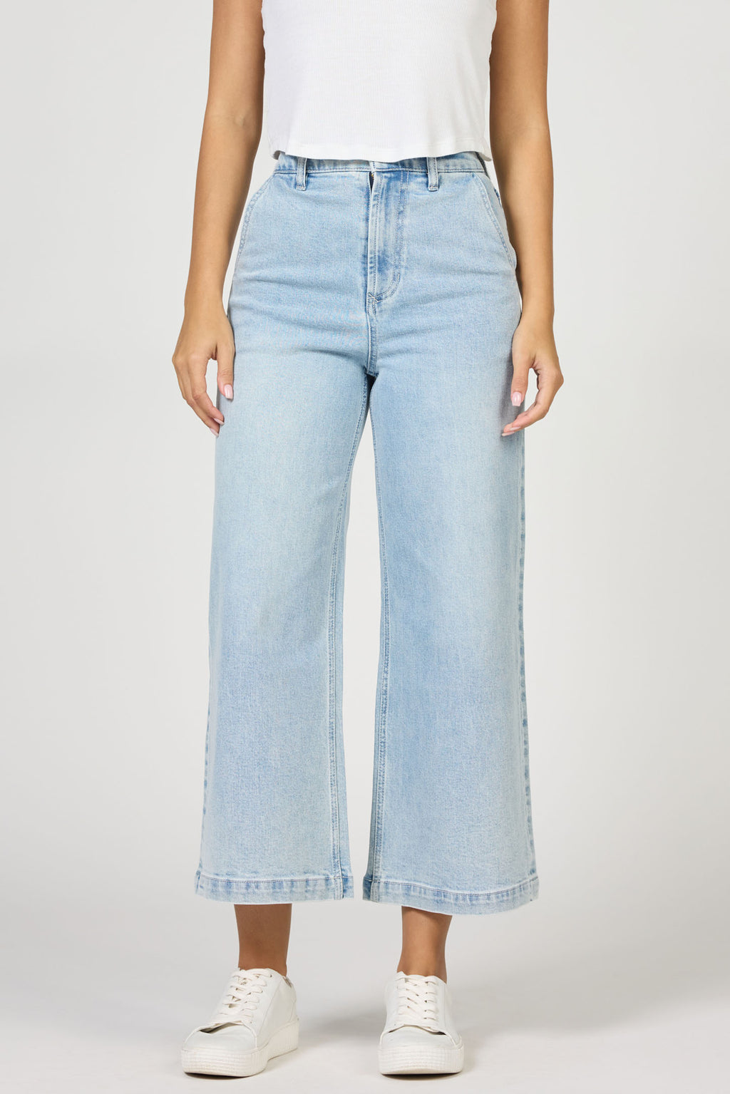 Audrey High Rise Ankle Light Denim Pants